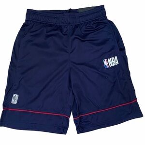 NBA Basketball Shorts Navy Red Piping Logo Small